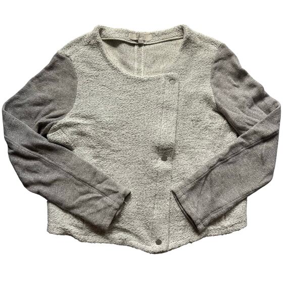 Ann Taylor LOFT Gray/Cream Button Up, Cardigan- L - Picture 1 of 8